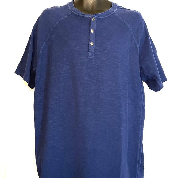 NWT Size XXL GOOD MAN Brand from Nordstrom Men's Casual Henley T-Shirt Blue - Picture 1 of 10